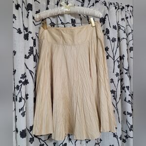 Banana Republic Cream Crinkle Silk Skirt, Size 6